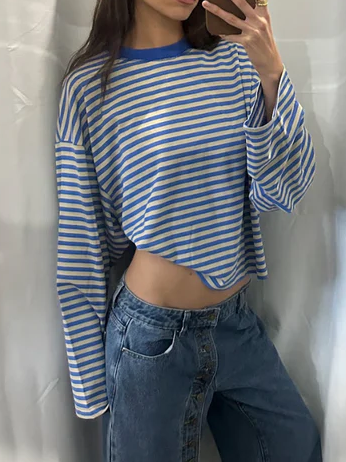 Stripe Bloom Long Sleeve