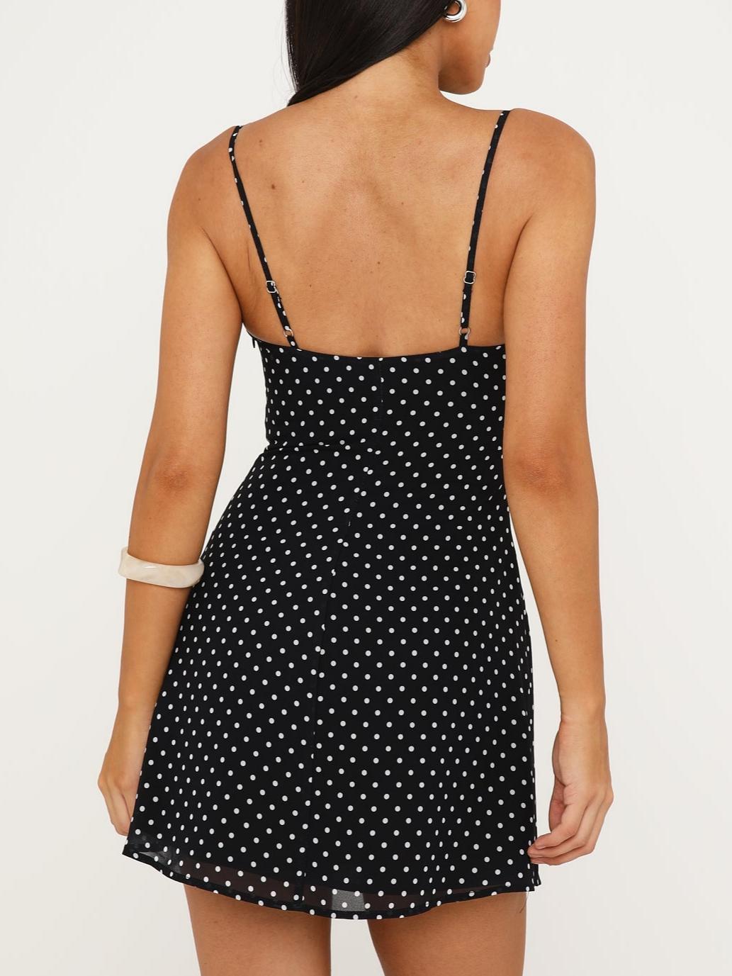 Making Statements Mini Dress Black/White Polka Dot