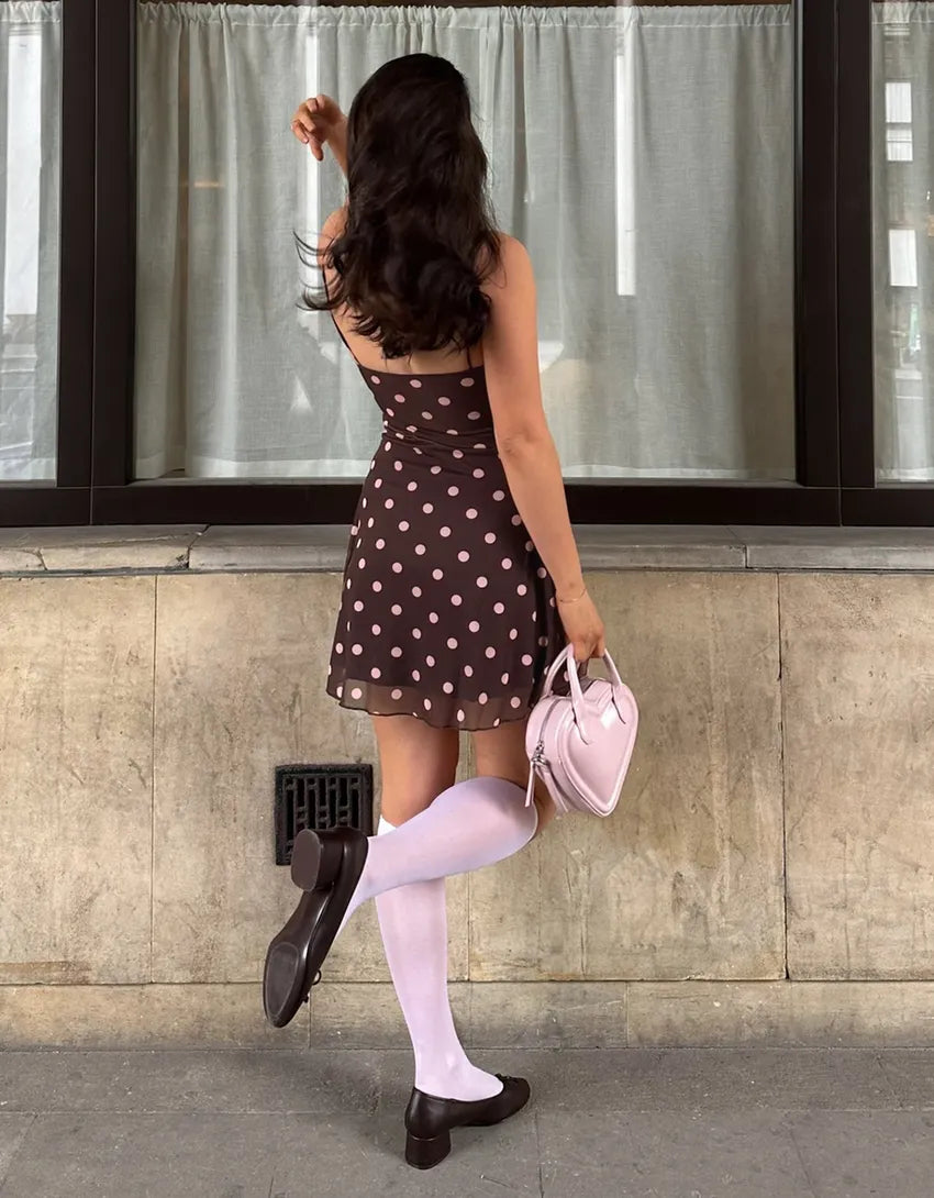 Mini dress with tulle straps
