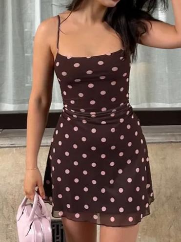 Mini dress with tulle straps