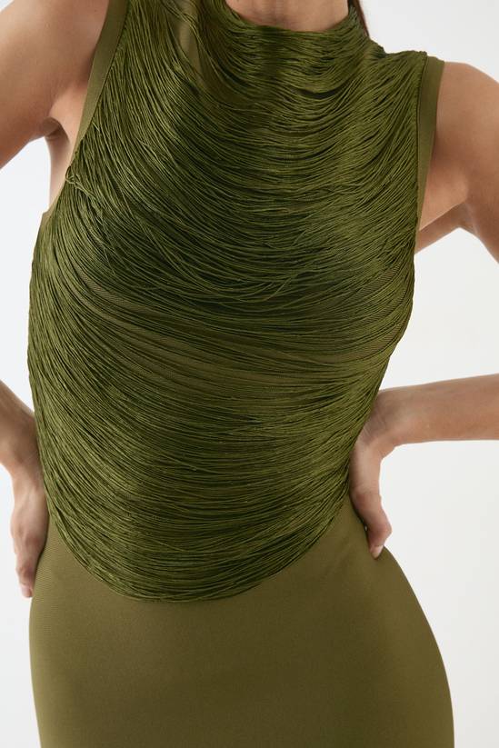 MissPap Fringe Bandage Mini Dress
