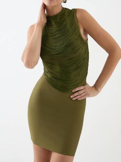 MissPap Fringe Bandage Mini Dress