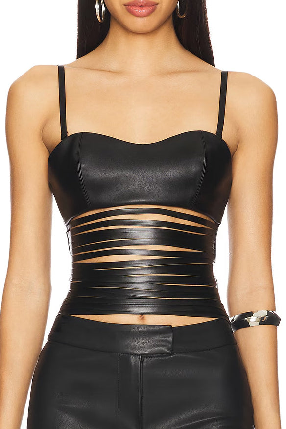 Noir Sculpt Strap Top