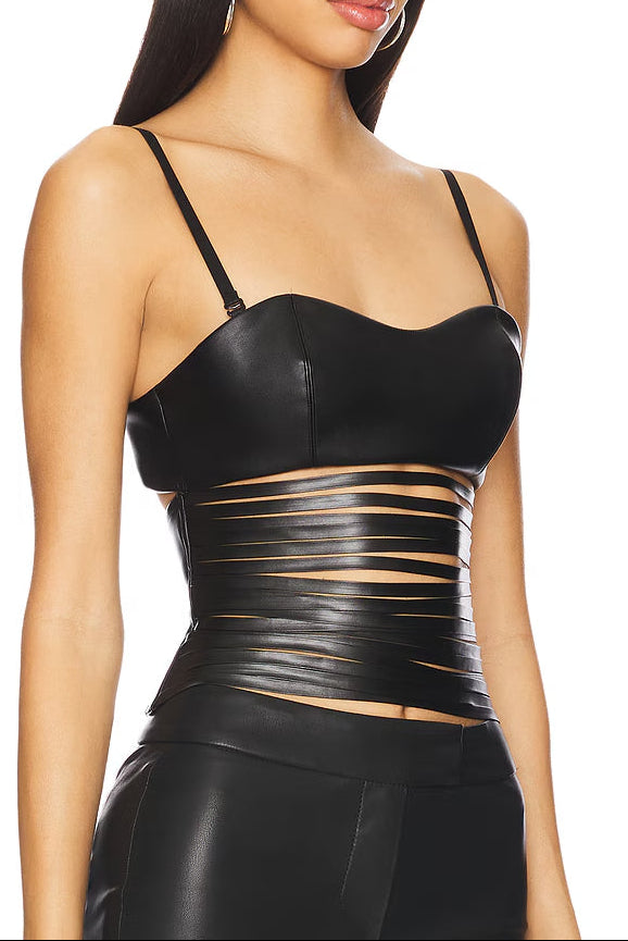 Noir Sculpt Strap Top