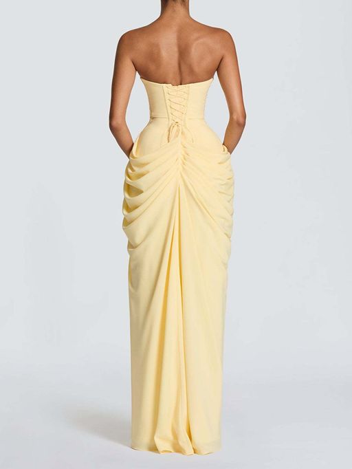 Sculpted Grace Draped Maxi Dress