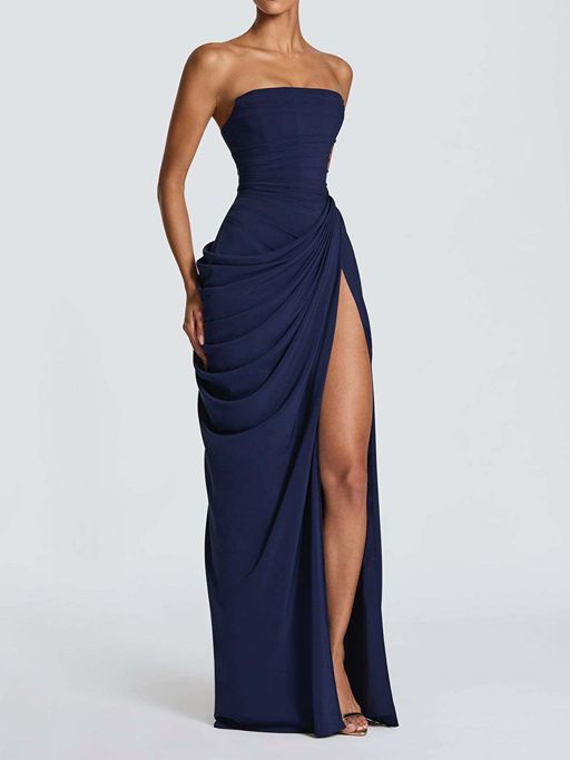 Sculpted Grace Draped Maxi Dress