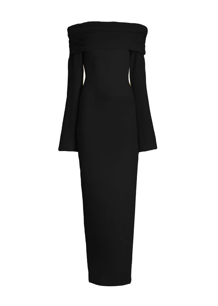 Banquet Mysterious Elegance Off-Shoulder Long Sleeve Maxi Dress
