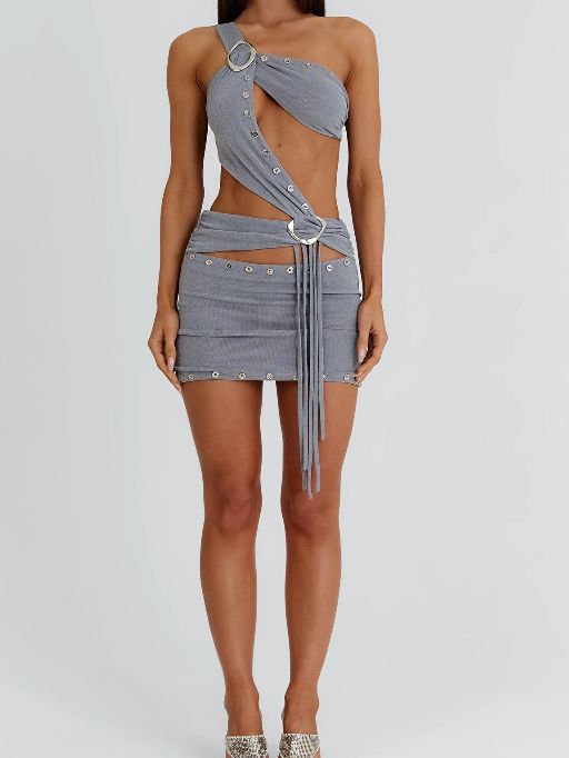 Club Night Alluring Asymmetric Cutout Set