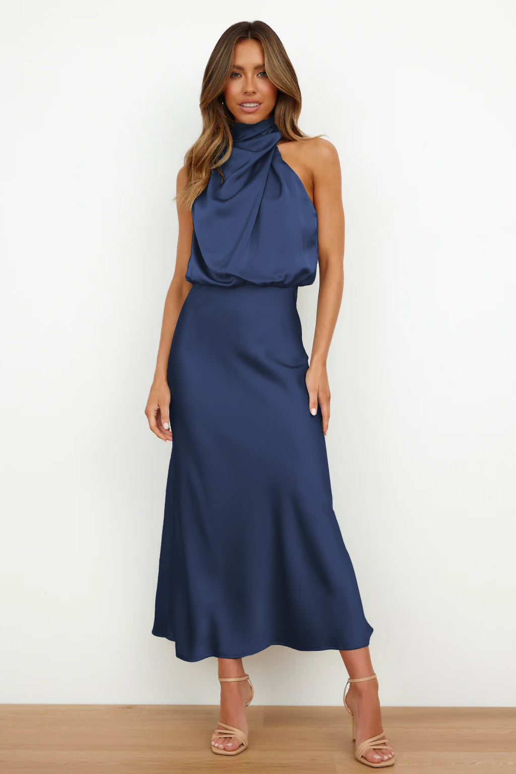 Banquet Elegant Graceful Silk Midi Dress