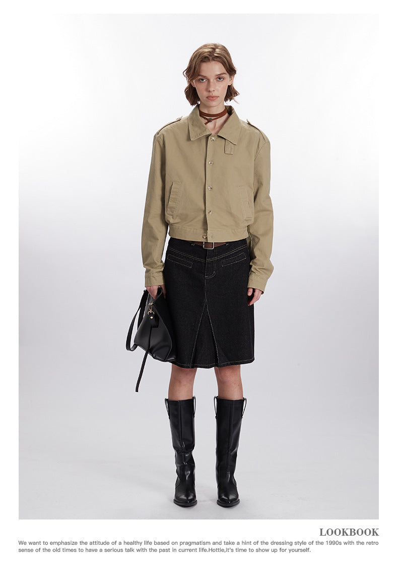 Veste utilitaire kaki de style classique pour l'extérieur 