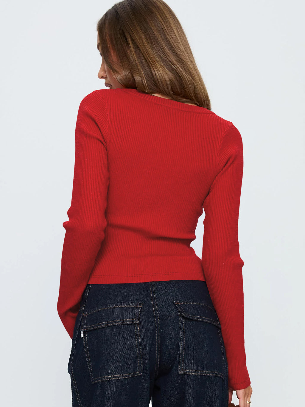 Casual Date Minimalist Buttoned Knit Long Sleeve Top