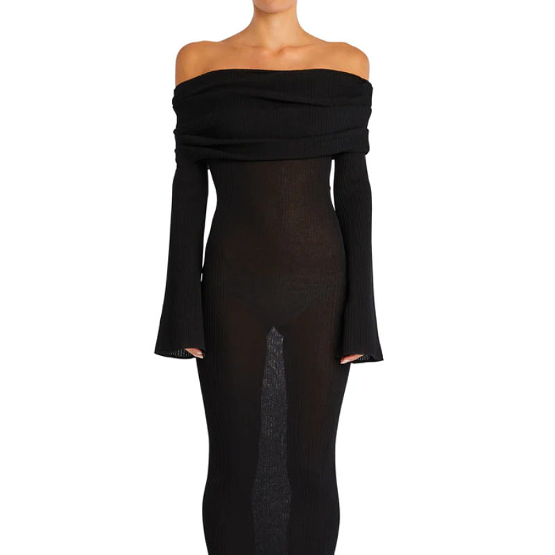 Banquet Mysterious Elegance Off-Shoulder Long Sleeve Maxi Dress
