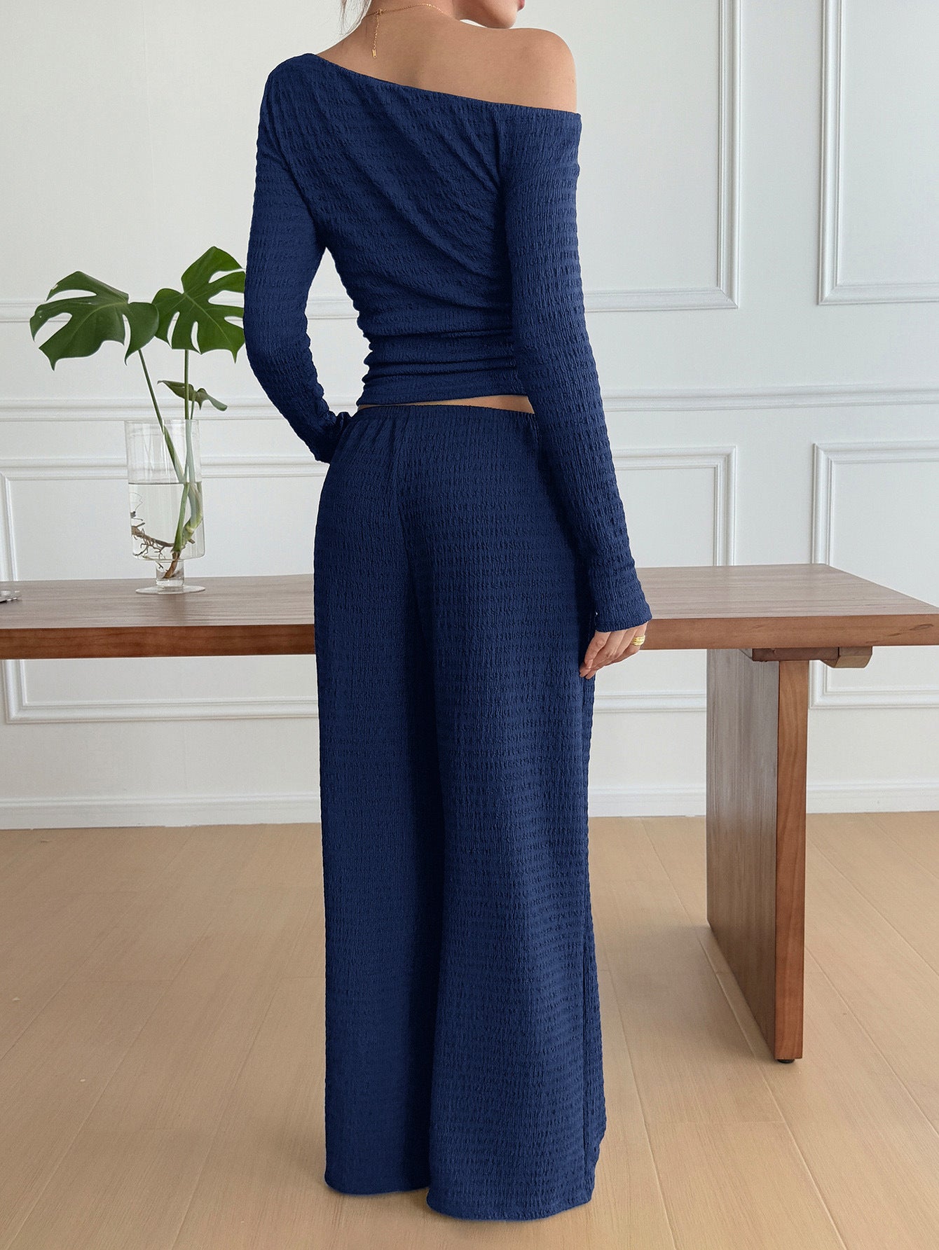 Warm Afternoon Off-Shoulder Knit Set