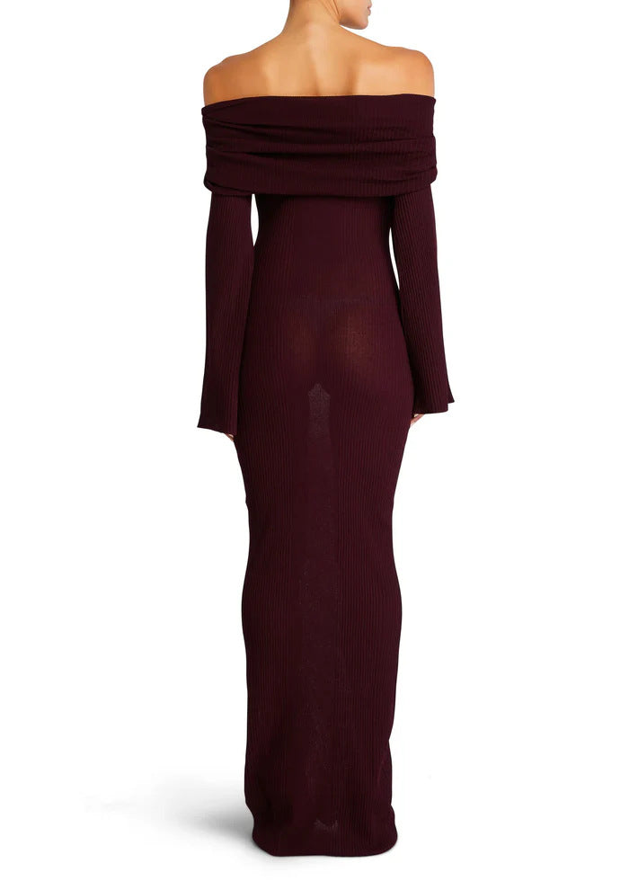 Banquet Mysterious Elegance Off-Shoulder Long Sleeve Maxi Dress