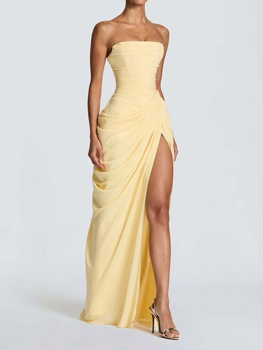 Sculpted Grace Draped Maxi Dress