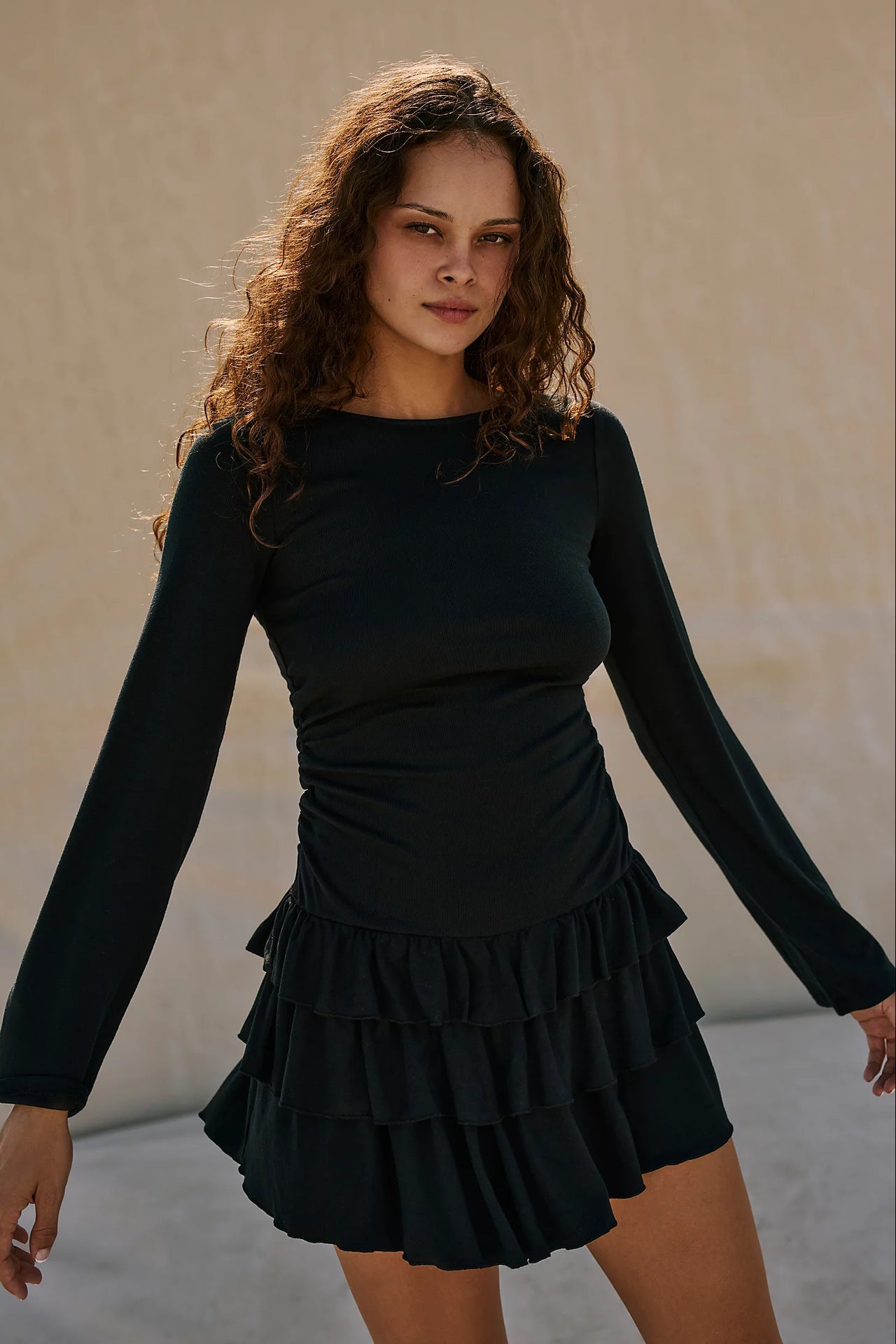 Dynamic Street Vitality Choice Ruffle Dress