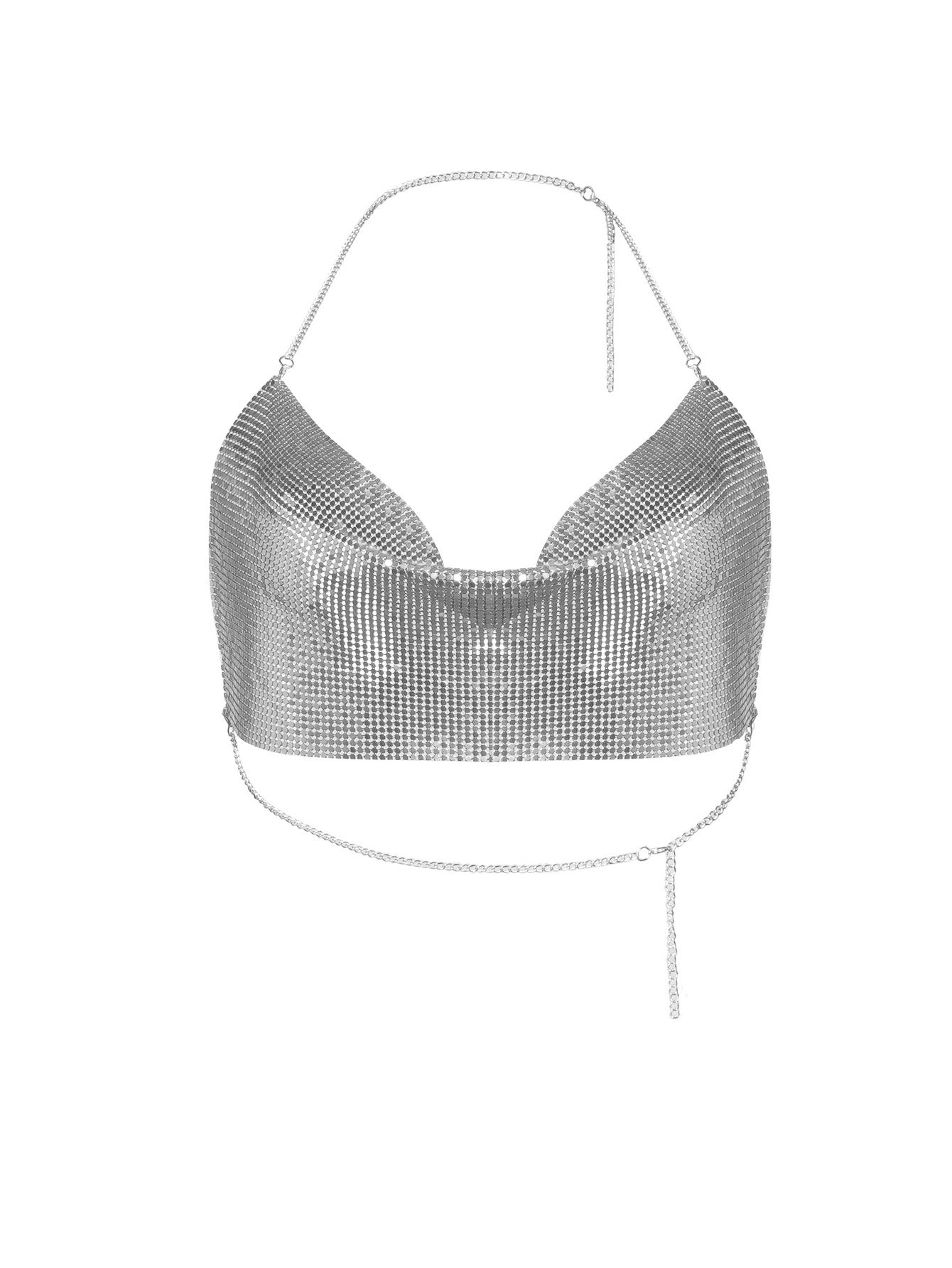 Galactic Party Sequin Rhinestone Halter Top