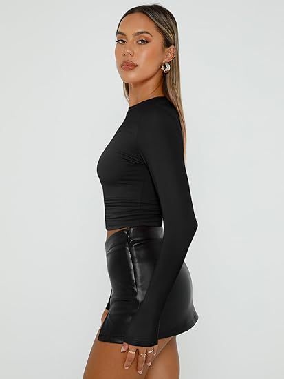 Street Trend Black Fitted Longsleeve Top