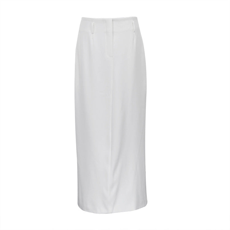 Classic White High-waisted Maxi Skirt