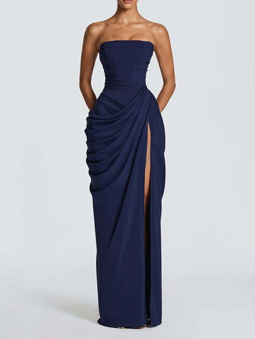 Sculpted Grace Draped Maxi Dress