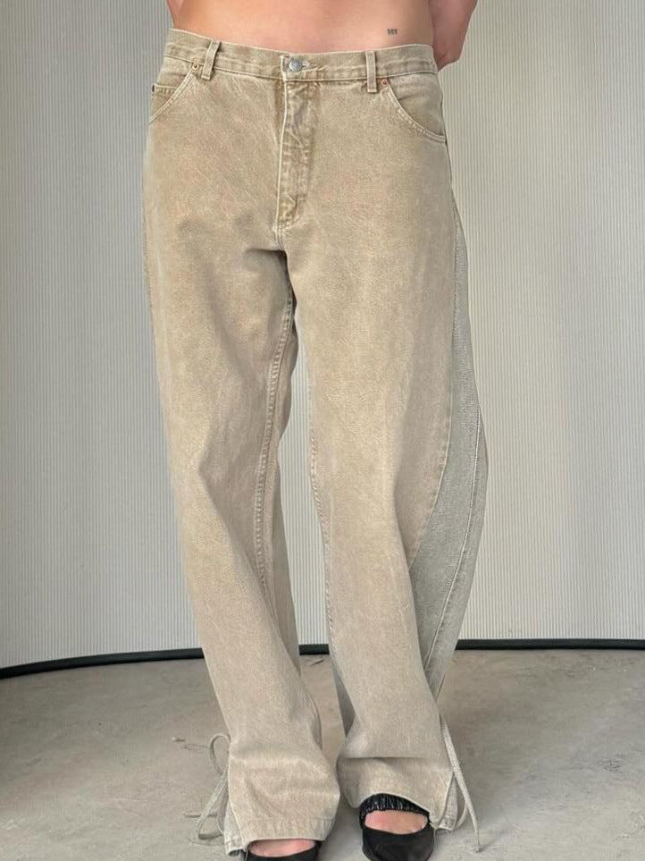 Street Retro Easy Cool Two Color Jeans
