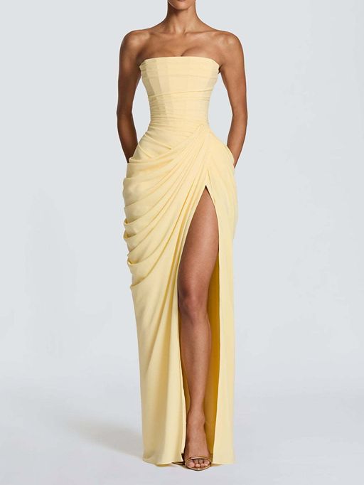 Sculpted Grace Draped Maxi Dress