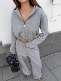 Energetic Leisure Time Gray Athleisure Two Piece Set