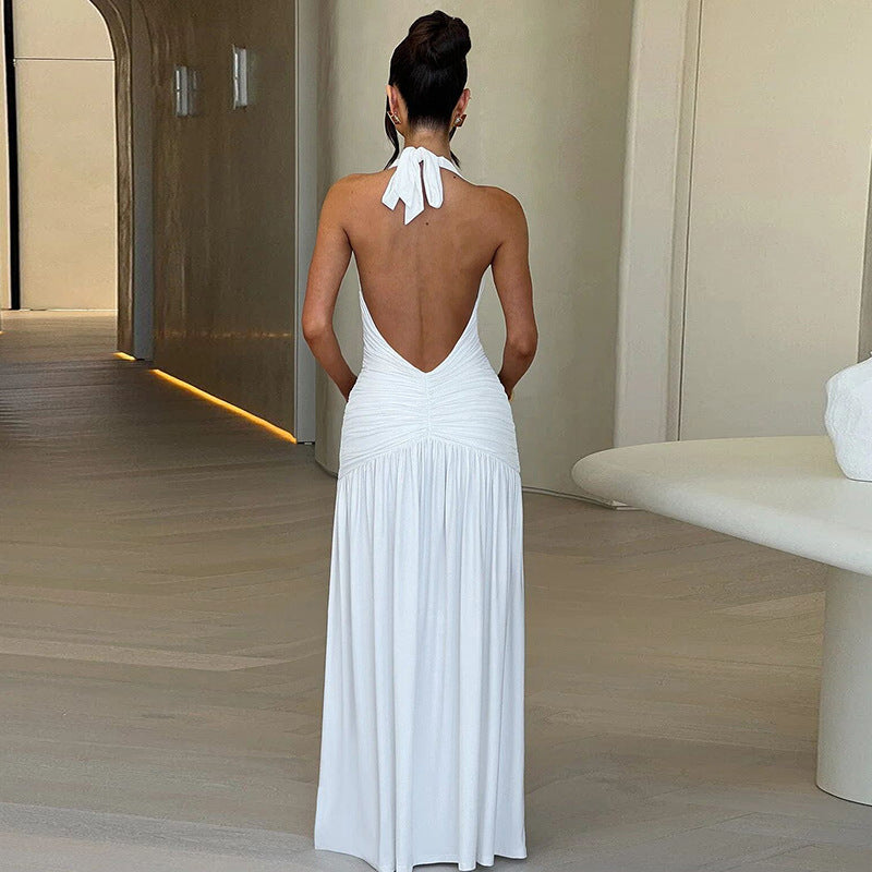 Red Carpet Starry Splendor Yellow Plunge Cut-Out Maxi Dress