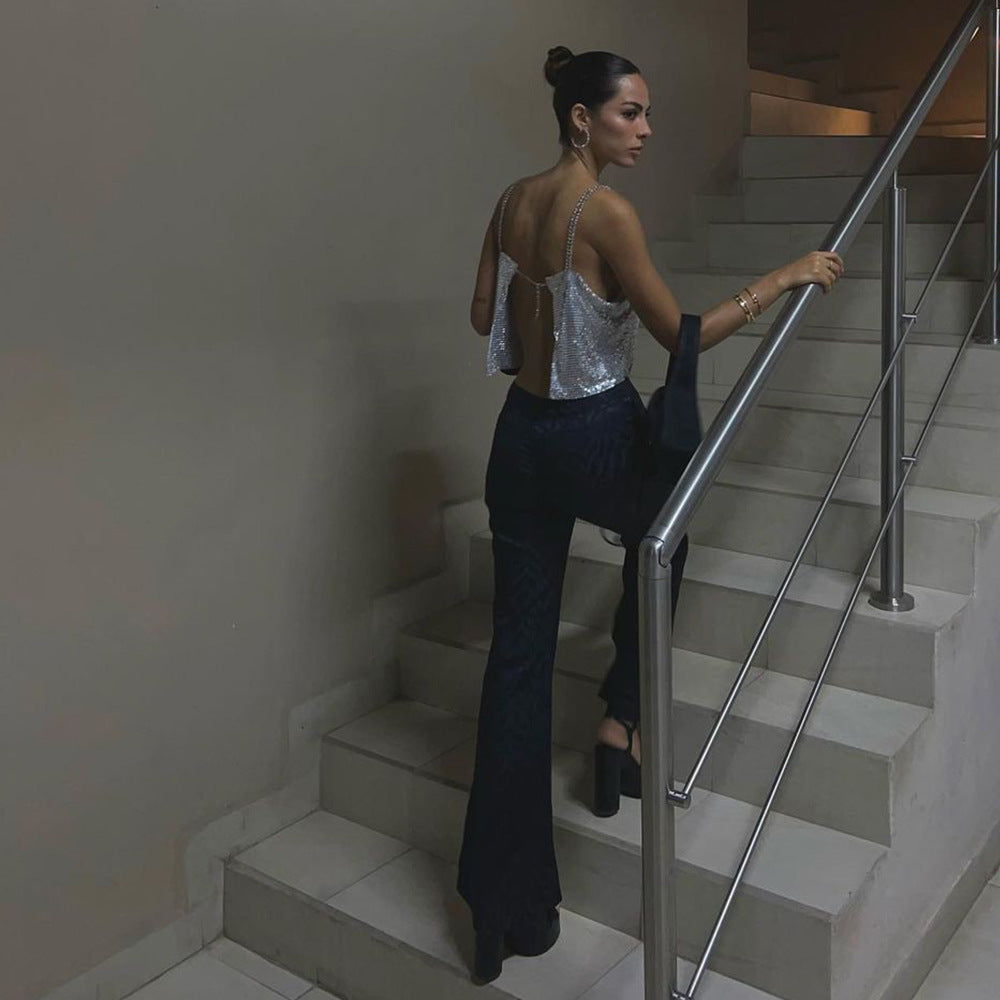 Celebration Essential Silver Sequin Cami Top