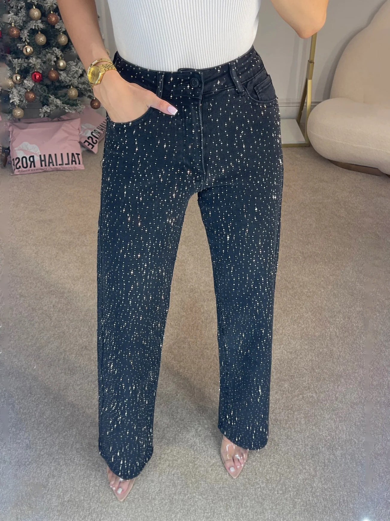 Starry Party Outfit Sparkling Party Sequin Pants