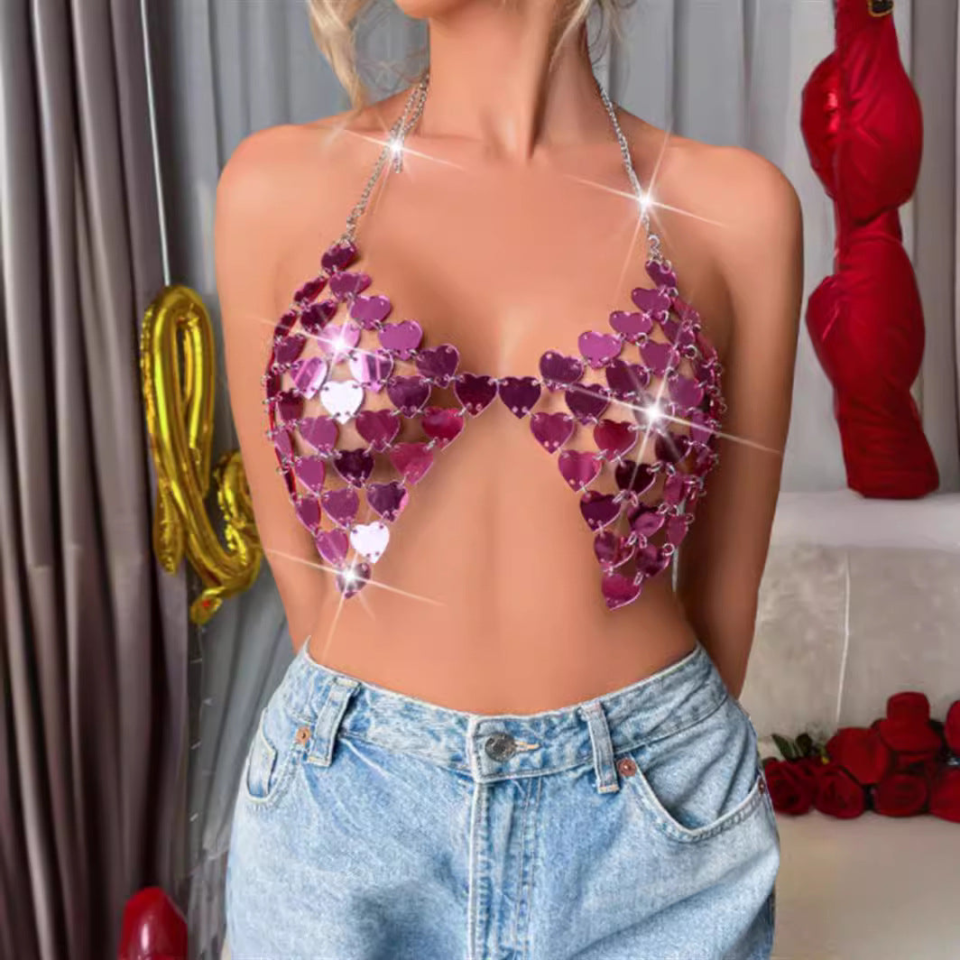 Birthday Party Amethyst Sequin Halter Top