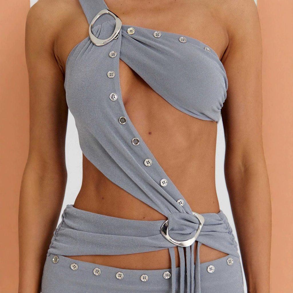 Club Night Alluring Asymmetric Cutout Set
