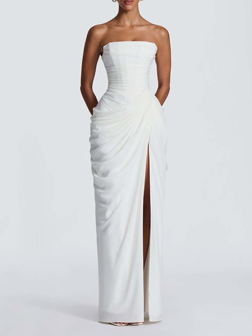 Sculpted Grace Draped Maxi Dress