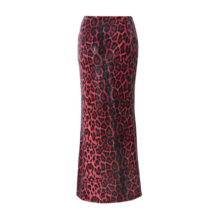 Night Out Exotic Alluring Leopard Print Maxi Skirt