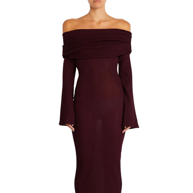 Banquet Mysterious Elegance Off-Shoulder Long Sleeve Maxi Dress