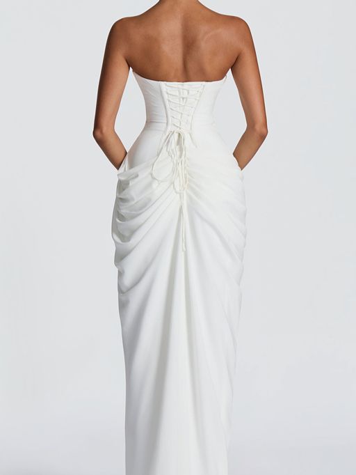 Sculpted Grace Draped Maxi Dress