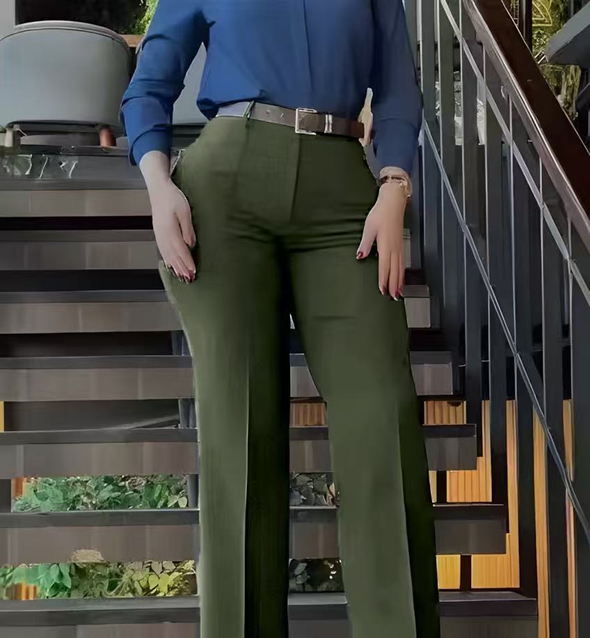 City Chic Slim High-Waist Straight Leg Pants