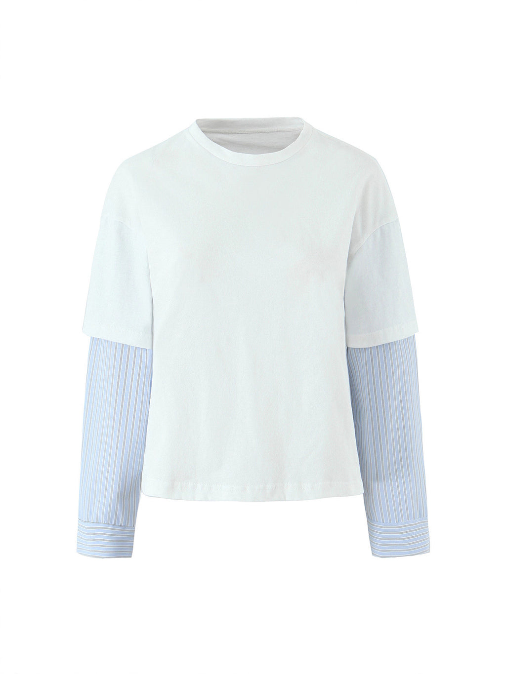 T-shirt décontracté à manches longues et rayures 