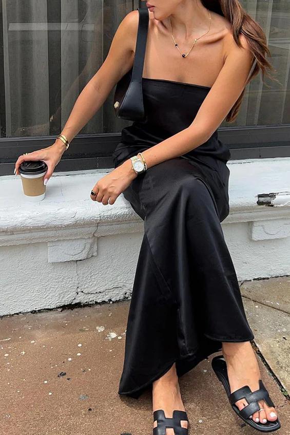 Urban Chic Black Elegant  Maxi Dress