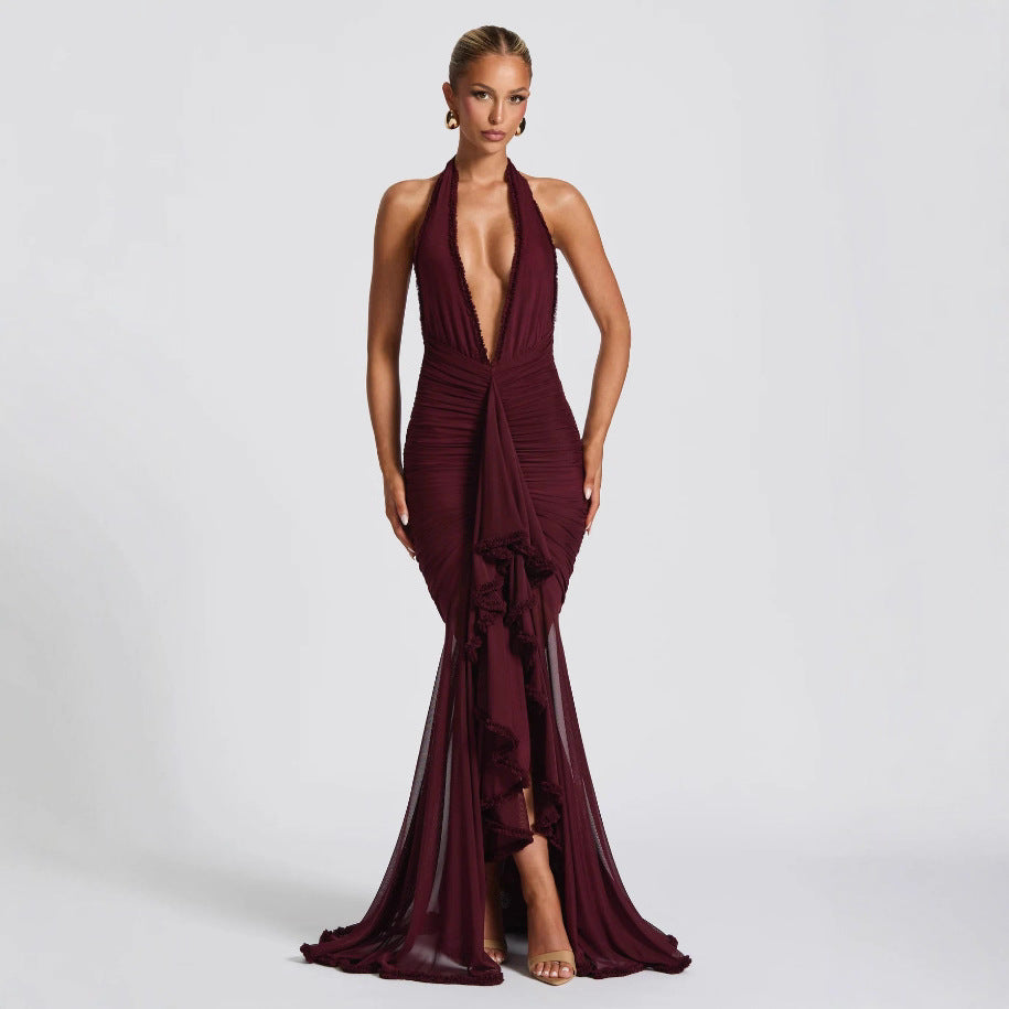 Ball Passionate Gorgeous Plunge Maxi Dress