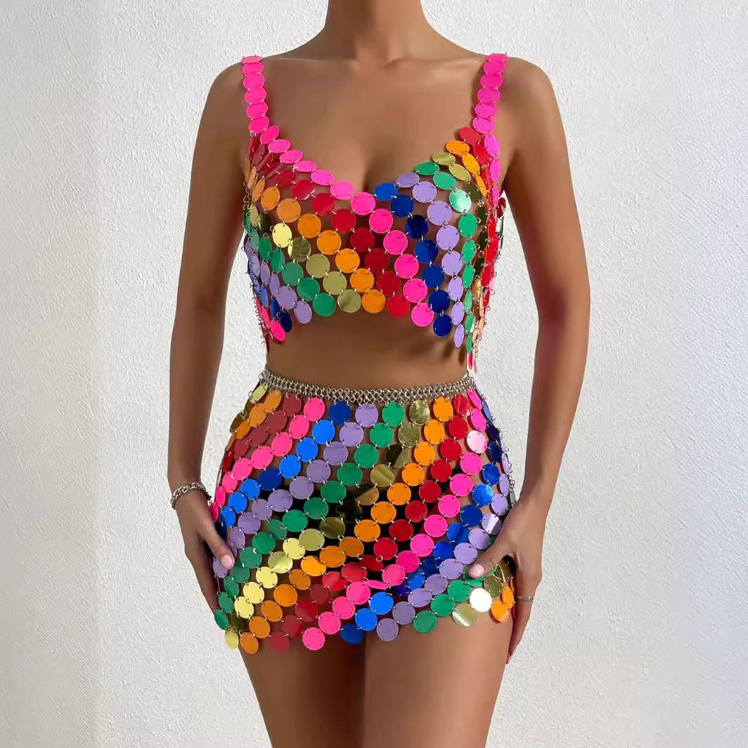 Festival Frenzy Vibrant Colorful Sequin