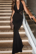 Glamorous Evening Black Lace Dress