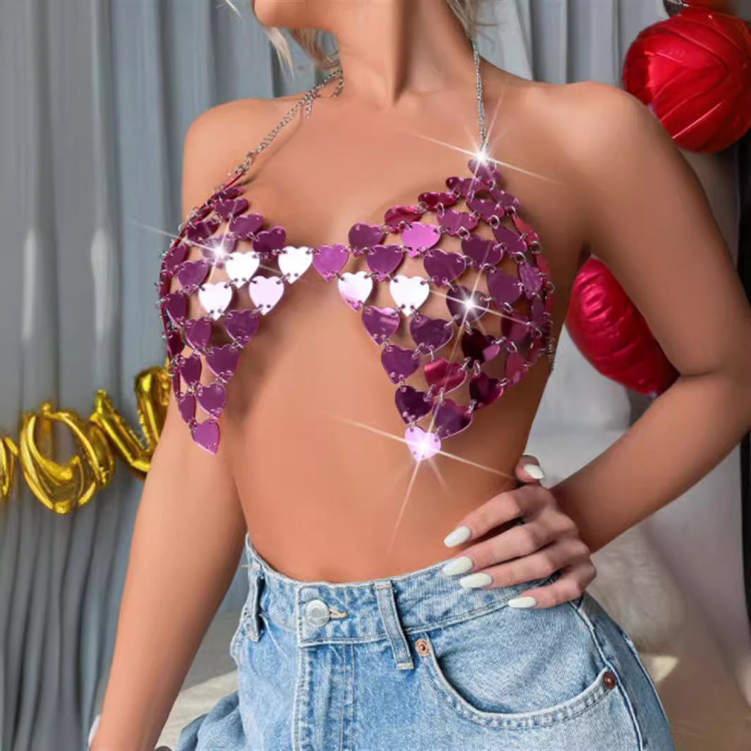 Birthday Party Amethyst Sequin Halter Top