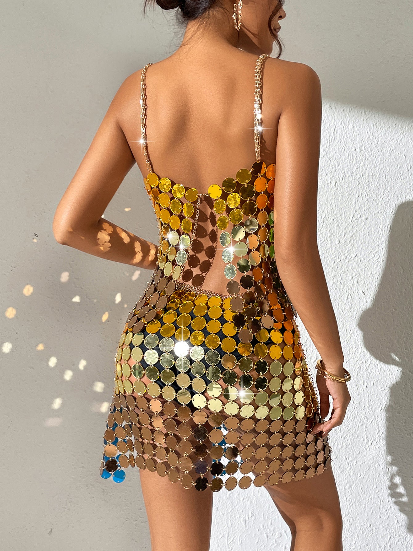 Sunset Gala Luminous Multicolor Sequin Cami Top