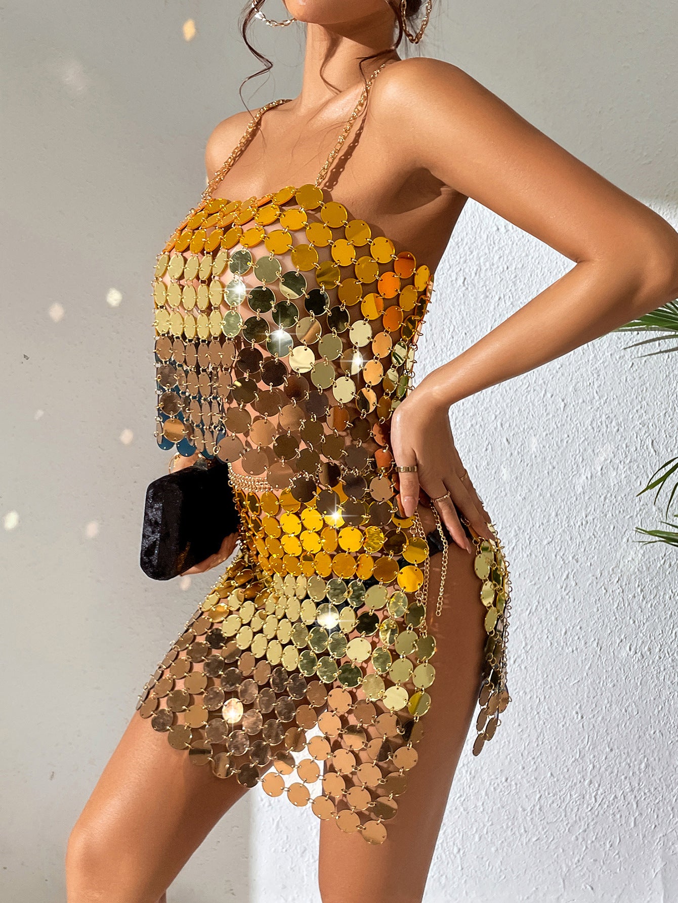 Sunset Gala Luminous Multicolor Sequin Cami Top