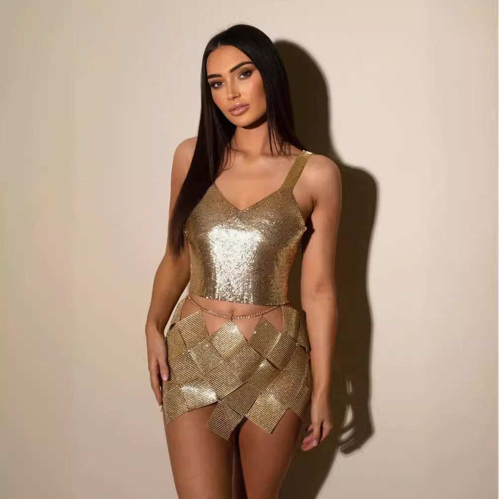 Celebration Elegance Gradient Metallic Cami Top