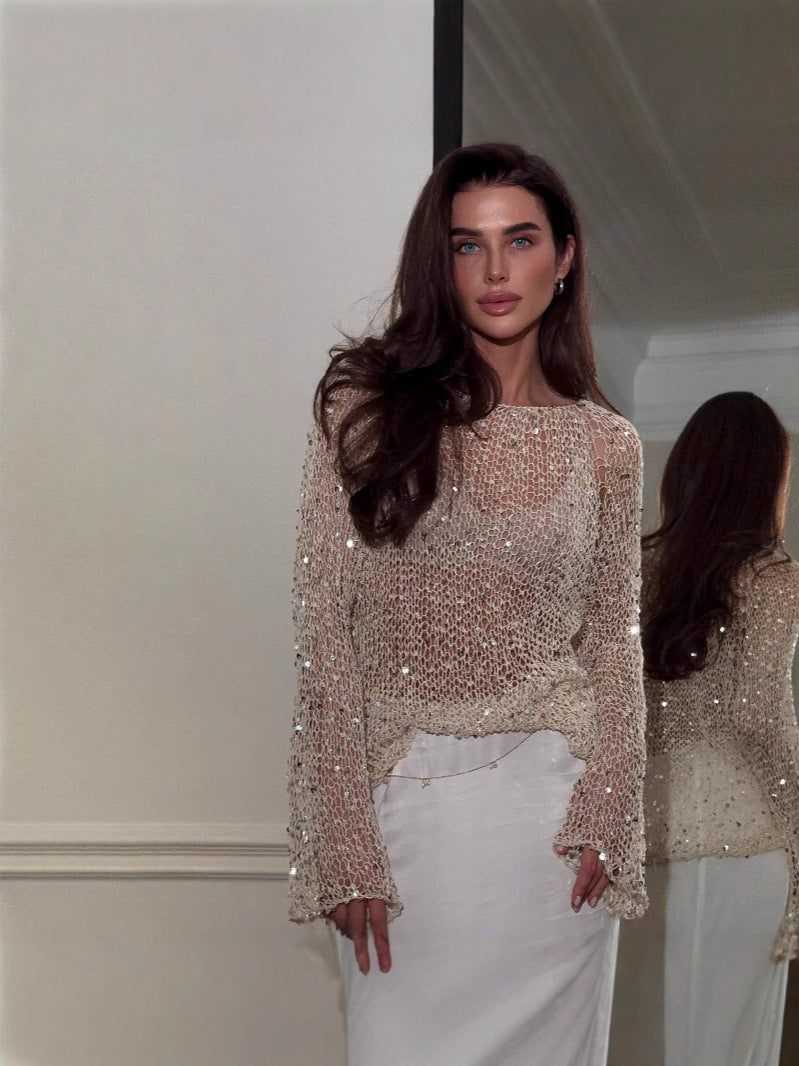 Dazzling Sunlight Choice Sparkling Sequin Top