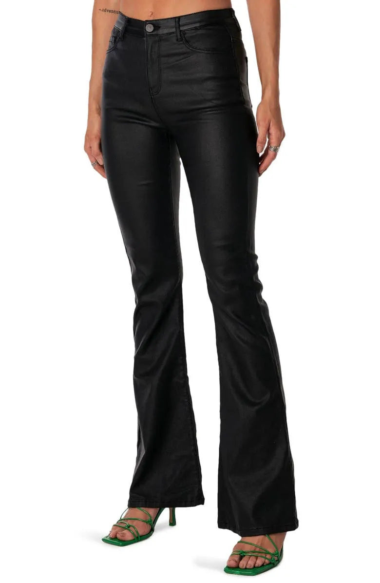 Urban Street Style Black Leather Pants