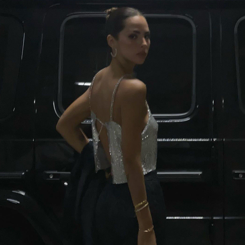 Celebration Essential Silver Sequin Cami Top