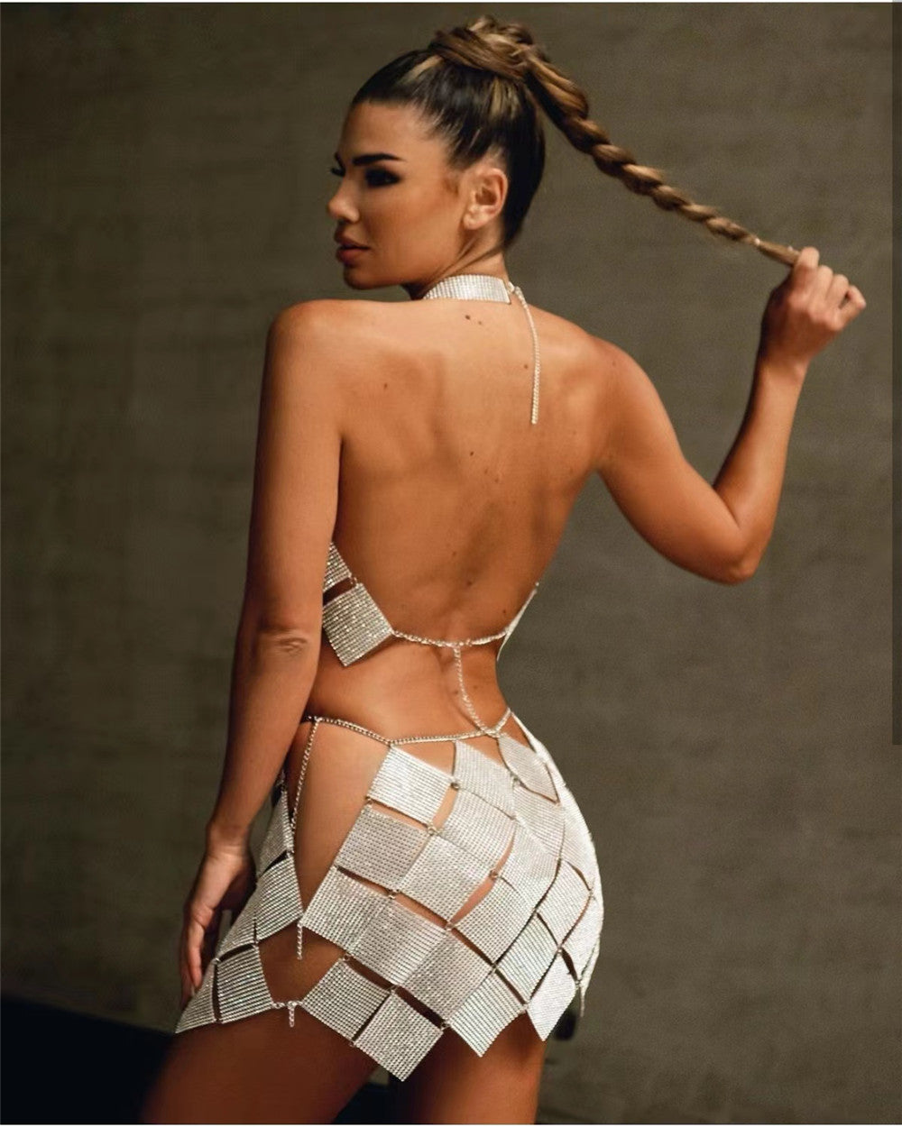 Glamour Event Sleek Silver Metallic Set